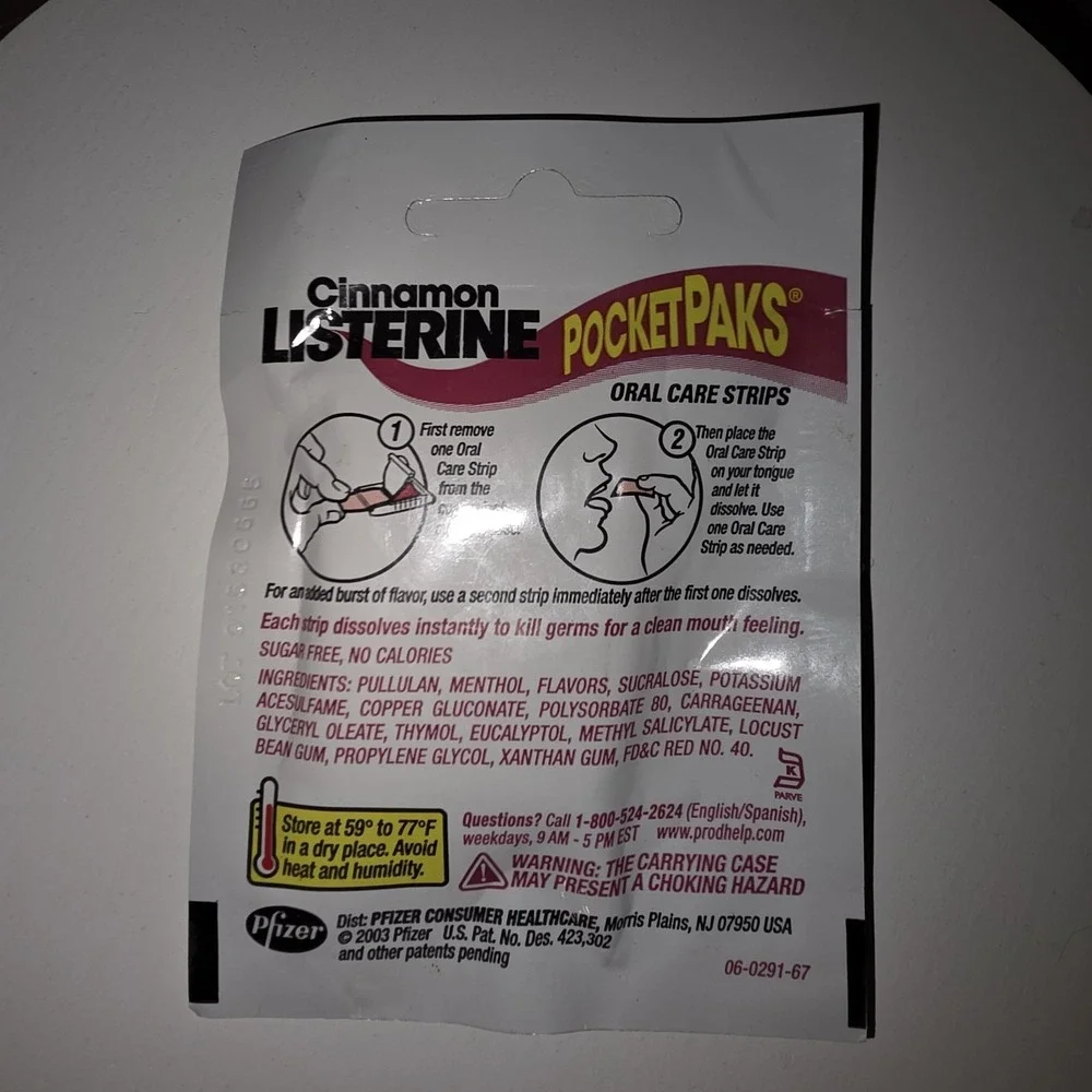 Listerine Cinnamon‎ Pocketpaks 8 Strips 1 Pk Breath Strips Vtg Rare 2003 Retired